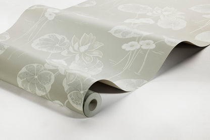  Colored in soft neutral palette of grey, white and gently shimmering silver tones, our Haga wallpaper is inspired by the beauty of Swedish nature. 