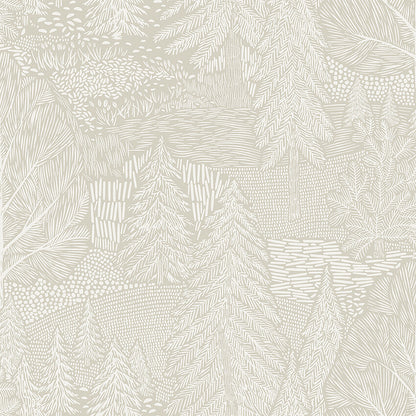 Northern Forest wallpaper features a bold and beautifully detailed dense fir tree pattern.