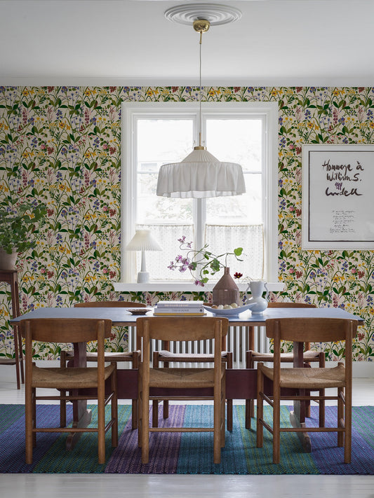 Vivid yet at the same time subtle, this pattern from Swedish textile designer Gocken Jobs brings a sense of joy and playfulness into homes.