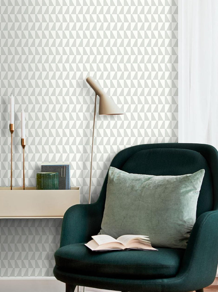 Ypsilon Grey Wave Geometric Wallpaper
