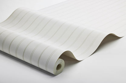 Woodland Stripe wallpaper is printed on our popular linen surface to create a tactile and cosy expression. 