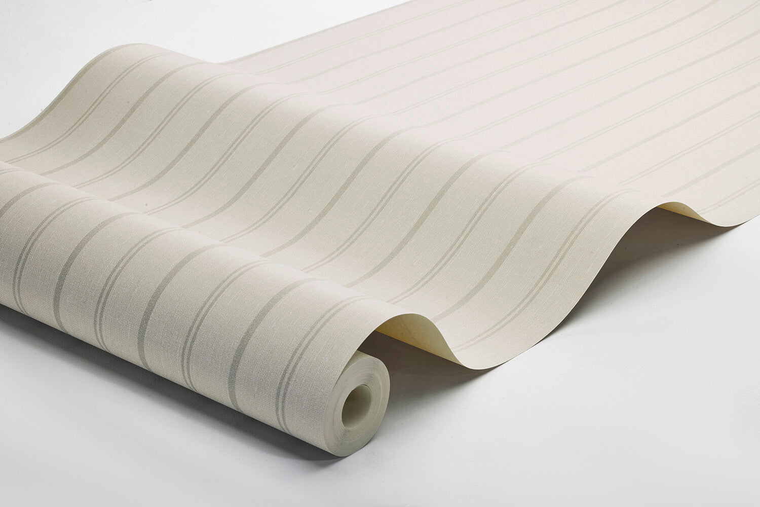 Woodland Stripe wallpaper is printed on our popular linen surface to create a tactile and cosy expression. 