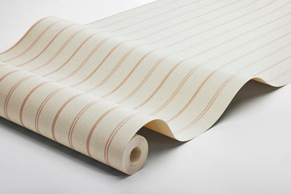 Woodland Stripe wallpaper is printed on our popular linen surface to create a tactile and cosy expression. 